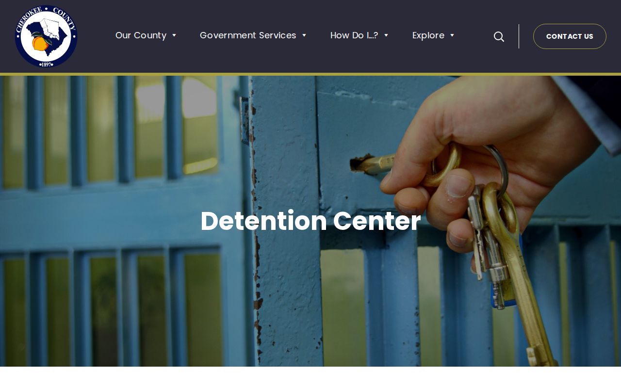 Cherokee County Detention Center official booking and custody information page